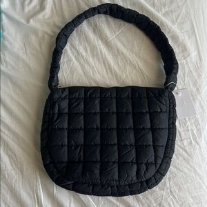 JOSEPH D'AREZZO Medium Black puffer hobo bag